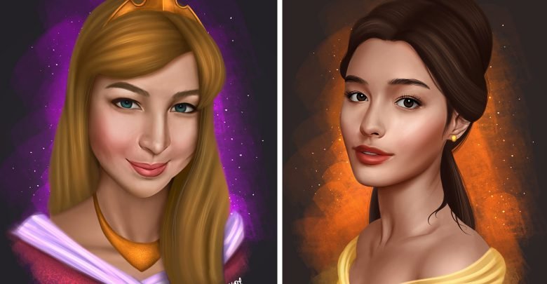 Artists reimagines Filipino actresses as Disney princesses web