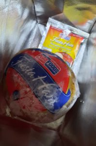 Purefoods fiesta ham straight out of the bag.